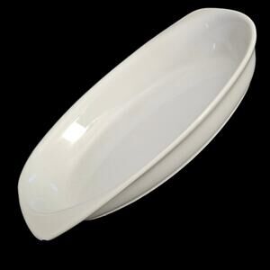 Pozzani White Oval Serving Dish 9.5" Platter Minimalist USA